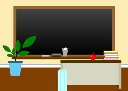 jQuery CSS卡通教室内黑板和讲台图像