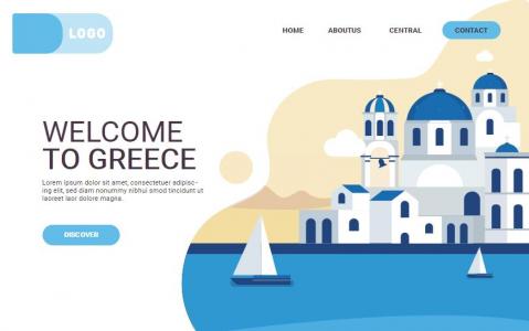 HTML5 SVG欢迎来到希腊网站模板