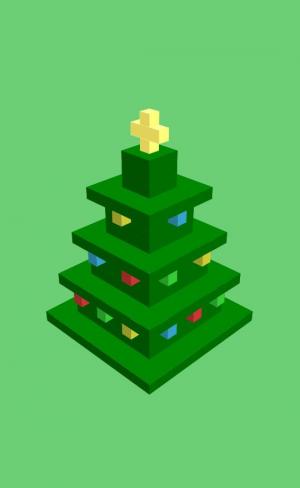 使用立方体块设计的3D圣诞树动画