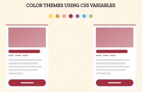 使用CSS变量的颜色主题设置卡片