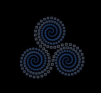 canvas CSS三个凯尔特螺旋的动画