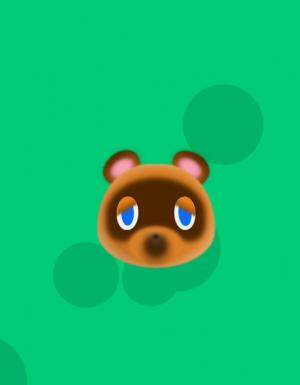绿色圆圈纹理背景上的可爱熊头像