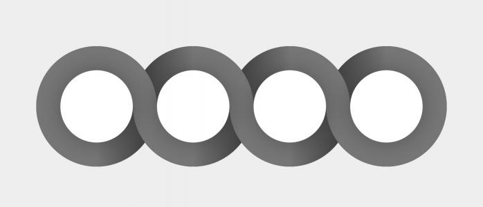 设计与奥迪标志不一样的四个圆相连