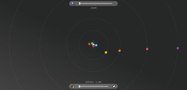 CSS中的太阳系相对轨道速度和距离动画