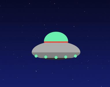 单个DIV元素制作UFO飞碟空中飞行动画