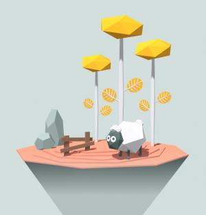 Three.js 3D设计羊圈中的山羊和树木
