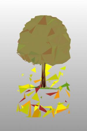 使用SVG标签绘制简单3D菱形秋天的树