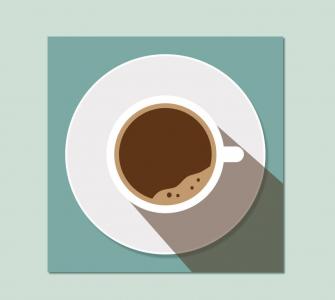 设计逼真且含有斜影的CSS咖啡杯图像