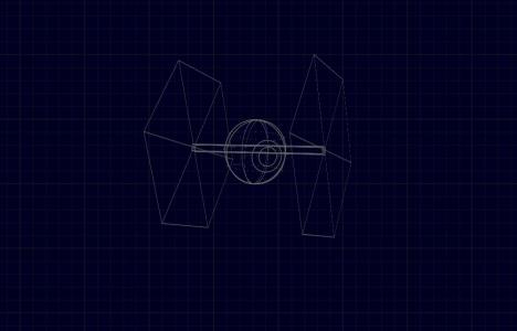 CSS 3D Tie Fighter线框动画旋转