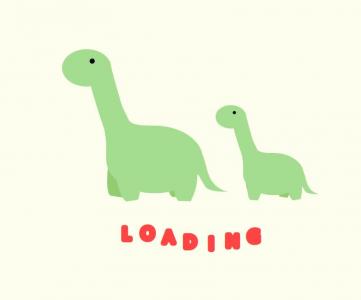 含Loading文本的卡通恐龙图像动画
