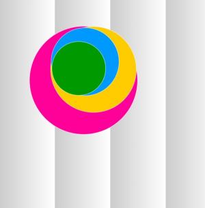 简单制作4个彩色圆形无限循环旋转动画
