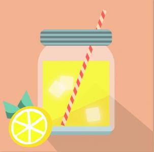 设计带斜角投影的CSS3柠檬水图像