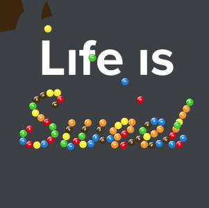 生活是甜蜜的SVG彩色气泡文本动画