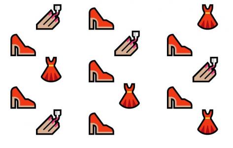 Grid网格布局展示鞋子和裙子小图标