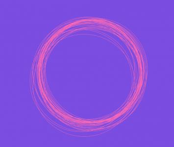 canvas与p5.js的粉色圆线复制效果
