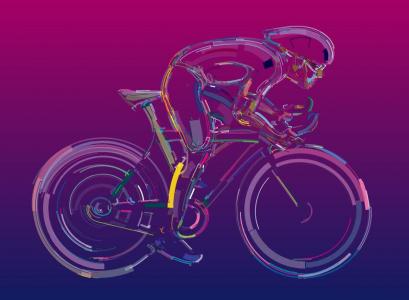 超炫SVG CSS3镂空3D自行车骑行动画