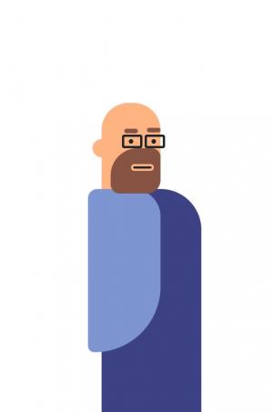 JavaScript CSS卡通胡子人悬停动画