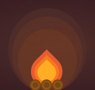 燃烧具有多光圈的CSS3卡通营火动画