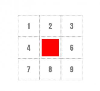 数字九宫格布局红色正方体3D旋转