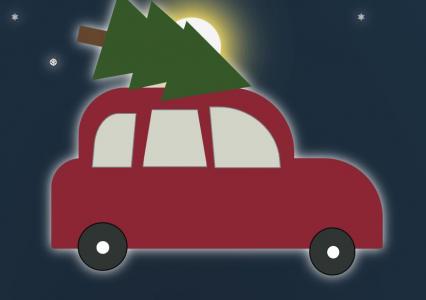制作带雪花动画和卡通车的CSS圣诞节