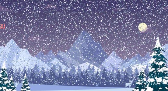 HTML5带雪花飘落场景动画圣诞消息