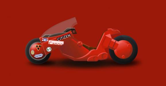 超级帅气酷炫的红色摩托跑车