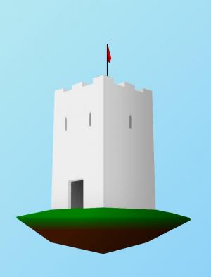 HTML单个元素绘制CSS浮动城堡