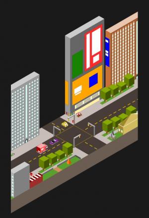 HTML5 CSS市区交通场景动画效果