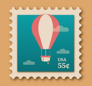 HTML5带有阴影的纯CSS热气球邮票