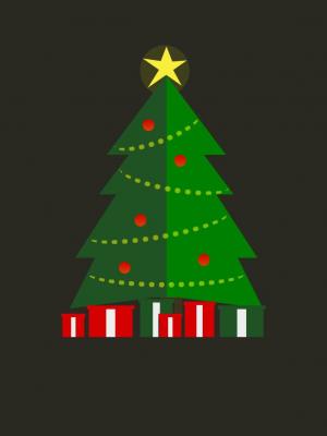 带有星光闪烁的HTML CSS圣诞树