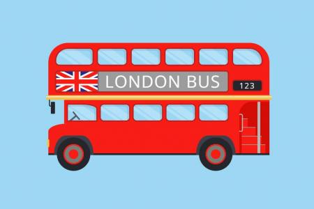 纯CSS代码制作红色卡通伦敦巴士