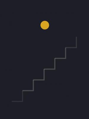 SVG黄色小球爬楼梯动画代码