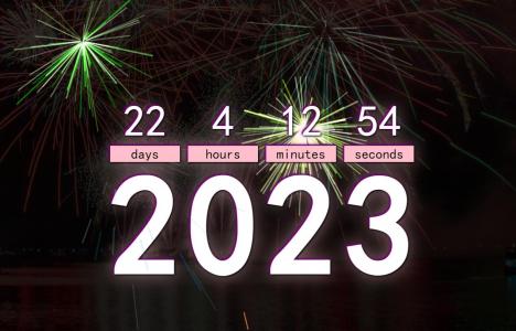 庆祝2023年新年度计数的JS烟花特效