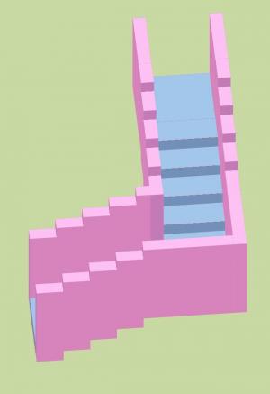 粉色的纯CSS楼梯3D动画旋转代码