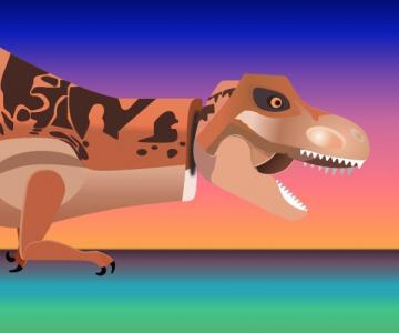 渐变背景CSS3 SVG侏罗纪恐龙画像