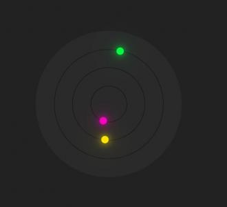 CSS 3点彩色圆形加载器轨道动画旋转