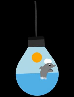 CSS3卡通海豚跳跃跳舞杜芬灯泡