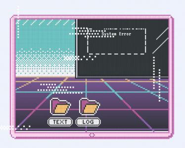 90年代电脑屏幕CSS动画像素艺术效果