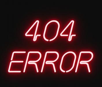 红色带放光效果的网页404错误信息