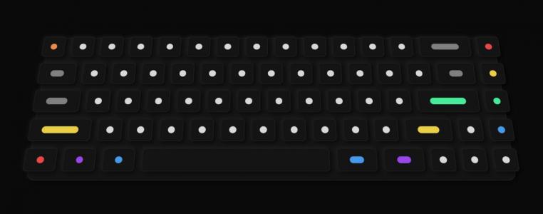 悬停凸选按下发光的纯CSS3黑色键盘