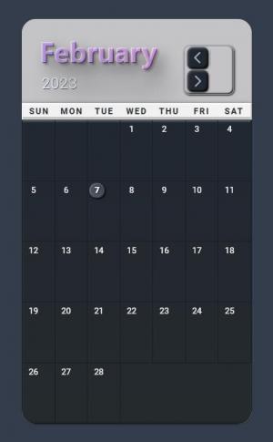 可切换月份黑色的CSS圆角响应式日历
