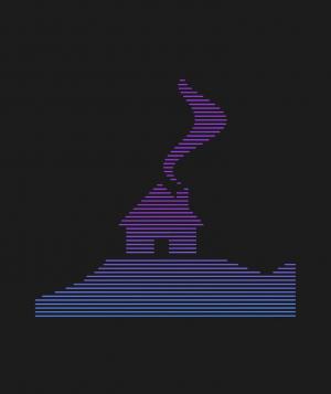 SVG简单卡通绘制房子炊烟袅袅图像