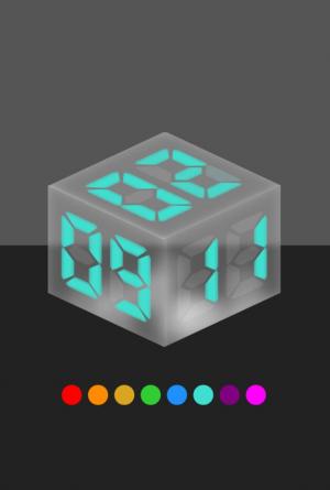 可切换颜色且具有冰效果的立方体时钟