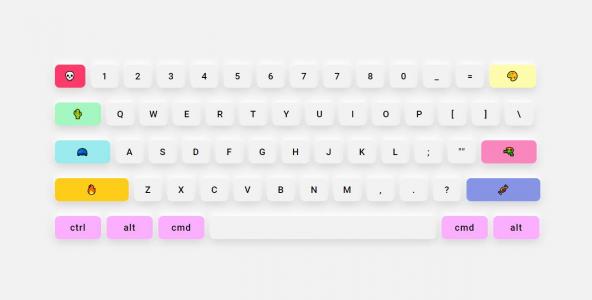 小清新彩色键盘按键鼠标悬停3D状态效果