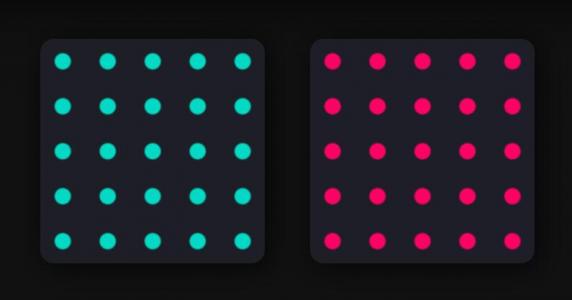 圆角光点矩阵卡盘悬停翻转和变色效果