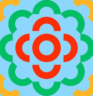 色彩随机变化的SVG大花朵图案样式