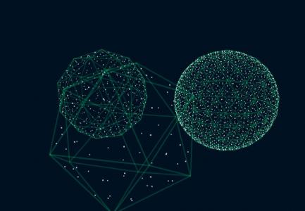 3种可透视结构的3D球体动画旋转