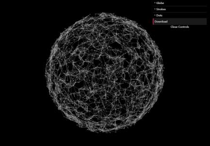 可参数设置的canvas网状3D球体