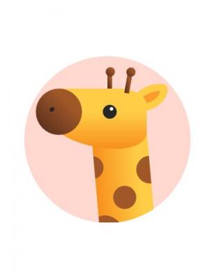 圆形卡通CSS3长颈鹿头像设计
