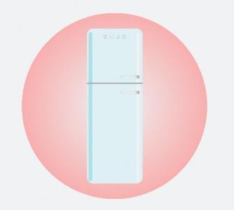 CSS绘画简单白色冰箱的圆形图像
